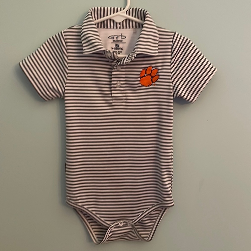 Clemson performance onesie, 12-18 mos
